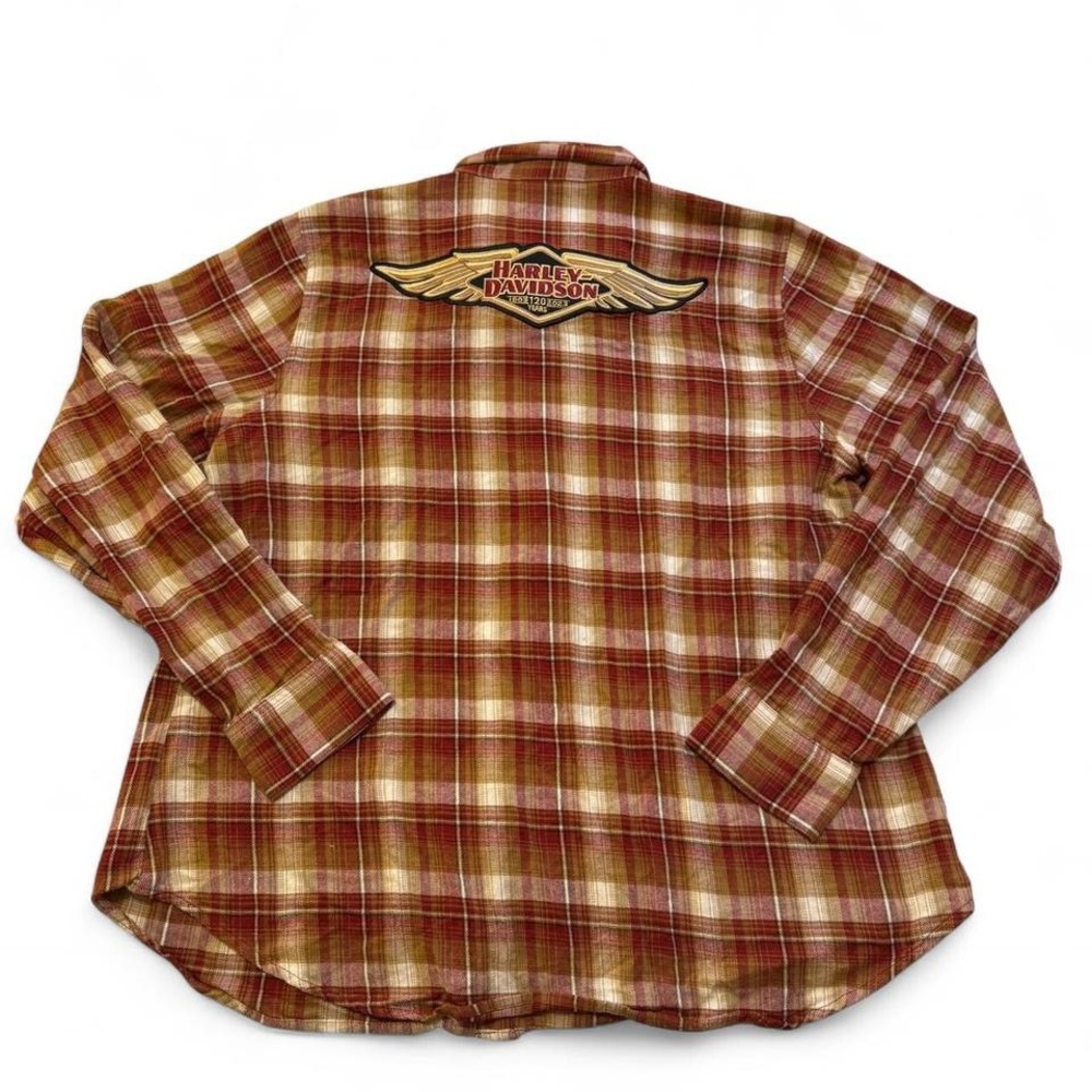 Harley-Davidson 120th Anniversary Flannel Shirt 1W Red Plaid - Picture 2 of 11